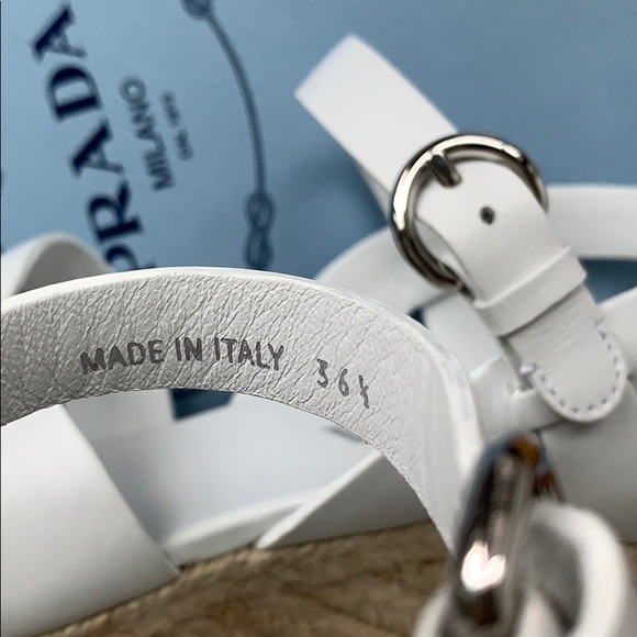 PRADA Woven Leather Platform Espadrilles - Picture 7 of 7